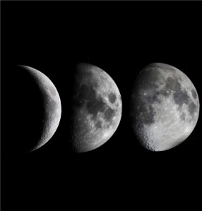 The waxing Moon starts on the right side of the Moon and grows toward the left side of the Moon